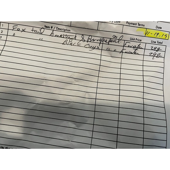 Tonobi Cuff Bracelet Designer Onyx Fox Tail Amethyst & Freshwater Pearl Natural - Picture 16 of 16